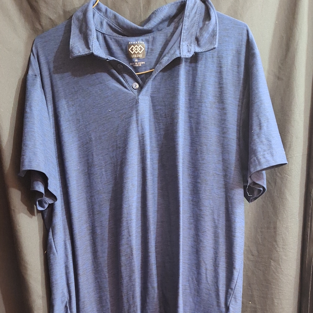 LEG3ND "Breathe" Men's Polo Shirt - Size Large - Blue Lightweight